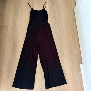 NWOT- GAP Black Smocked Wide-Leg Jumpsuit- XS